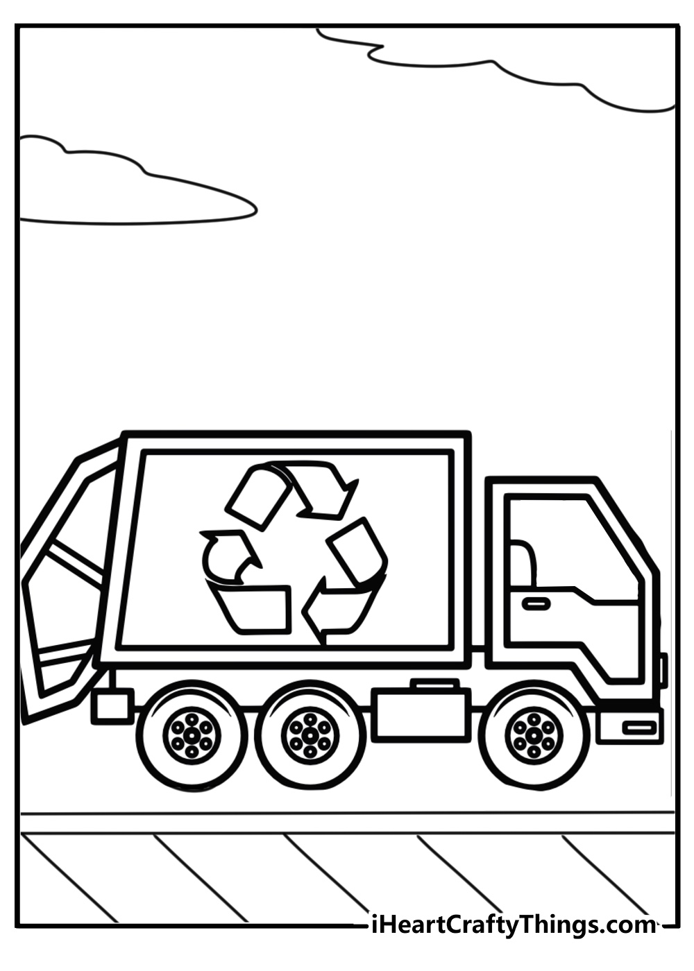 Recycling truck coloring page