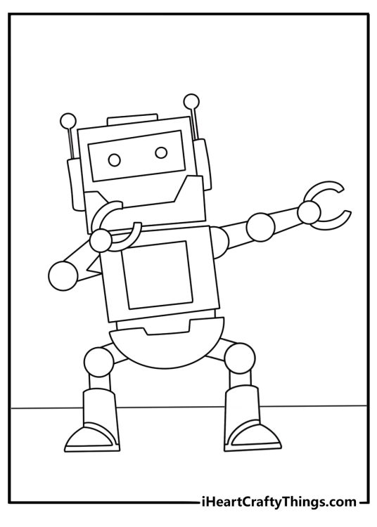 robot dance coloring page