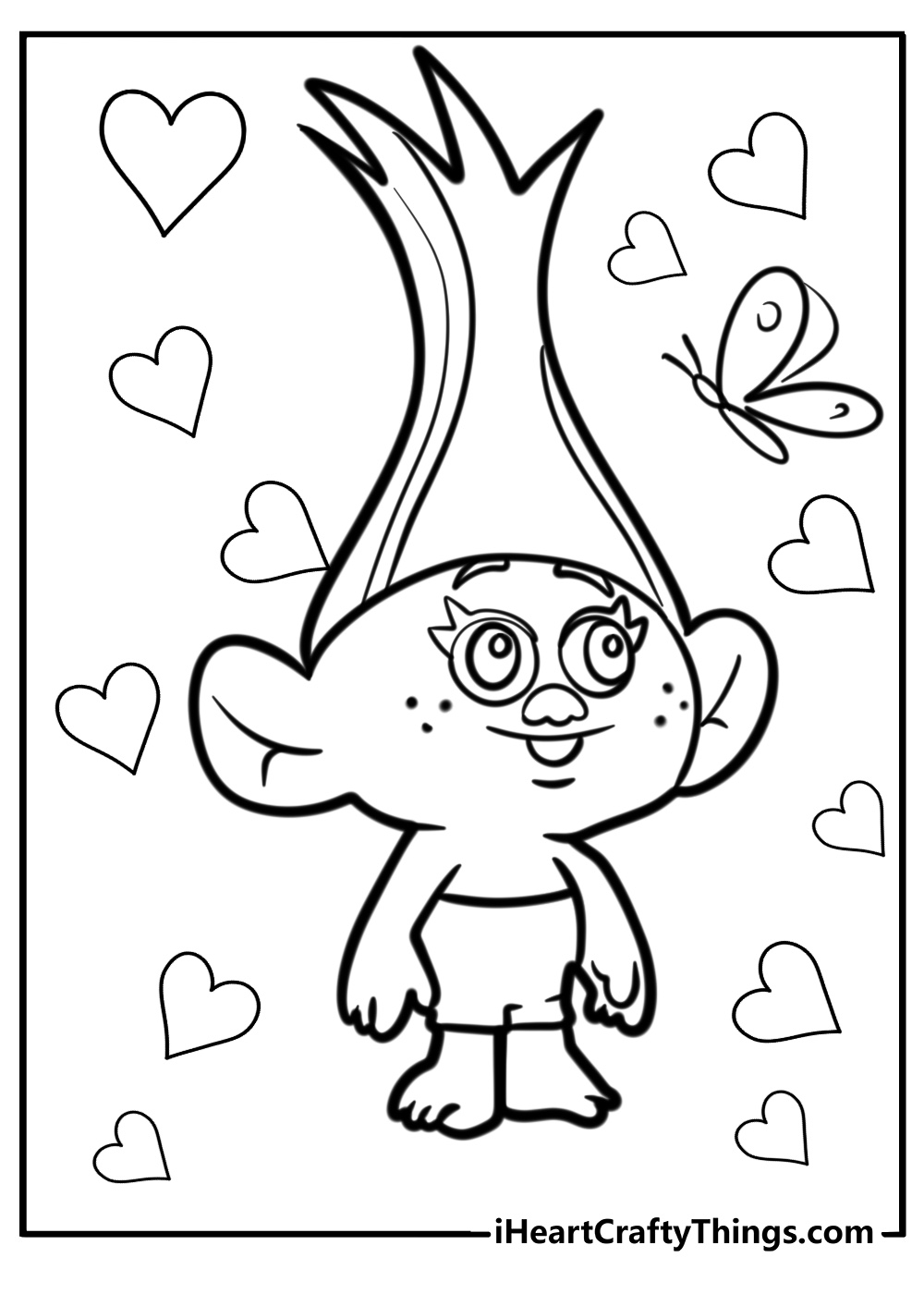 Simple Keith troll coloring page for kids