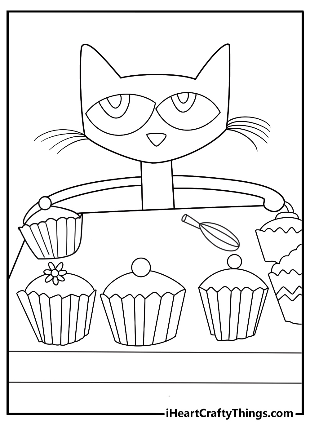 simple pete the cat coloring sheet pete the cat baking cupcakes in a kitchen download for children