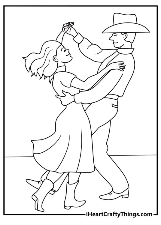 square dance coloring page