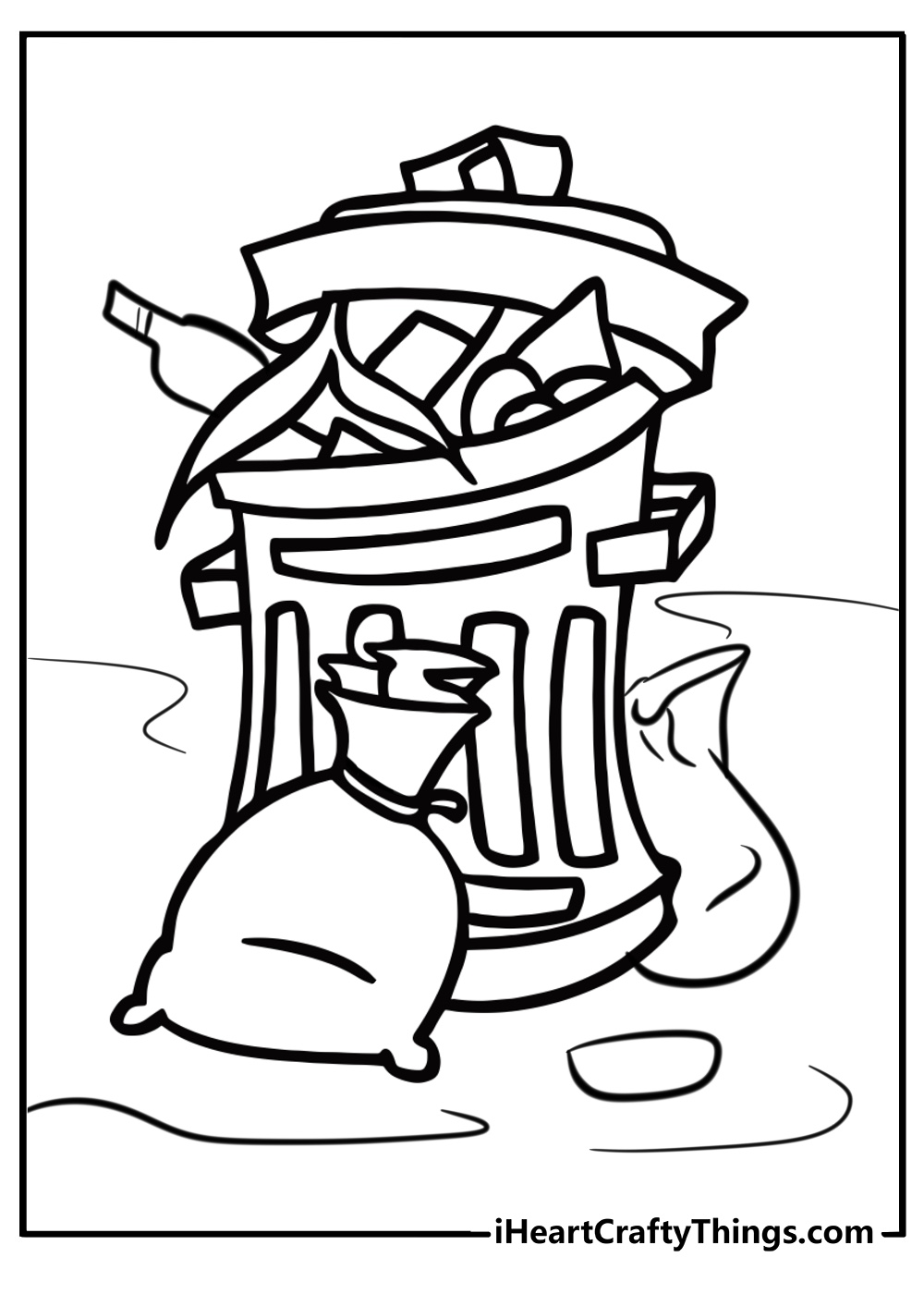 Trash coloring pages