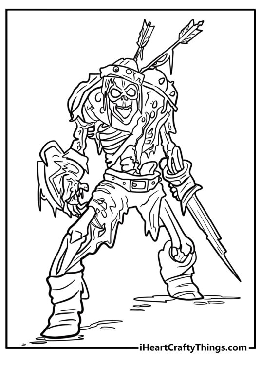 Undead creature with hollow eyes and exposed bones