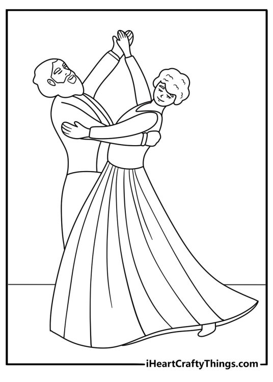 waltz dance coloring page