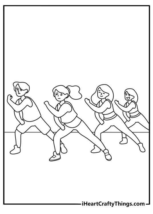 zumba dance coloring page