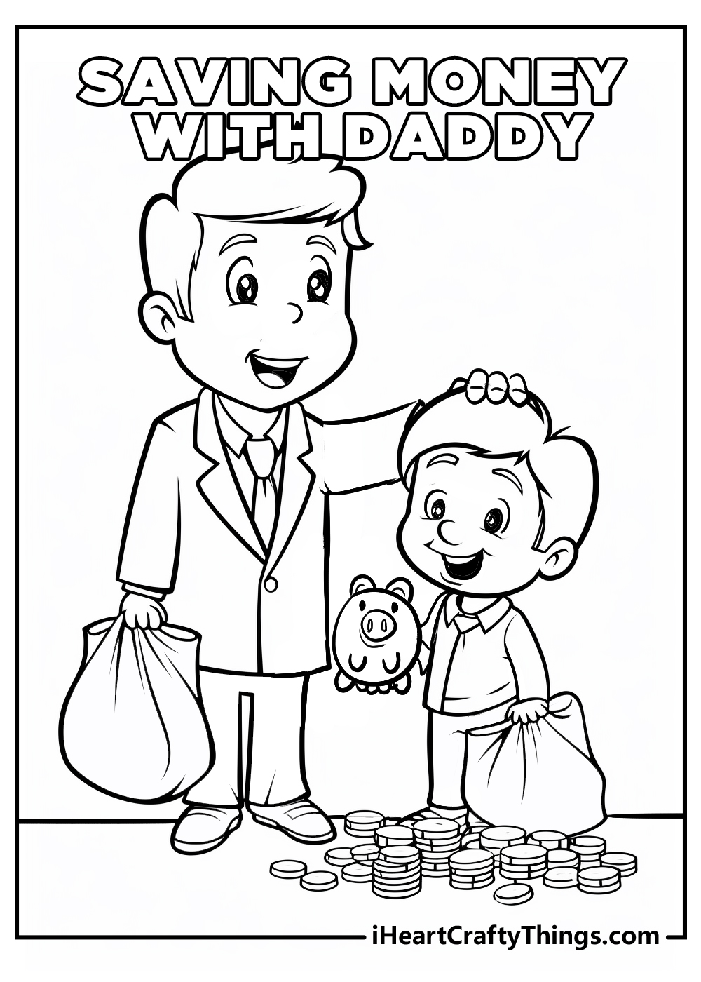 saving money coloring sheet free download