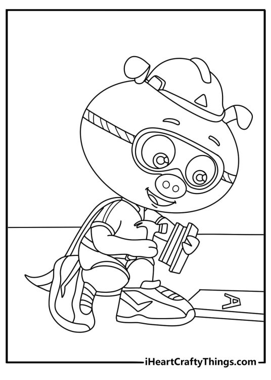 A giant open book leads the Super Readers into a new story in this detailed coloring sheet
