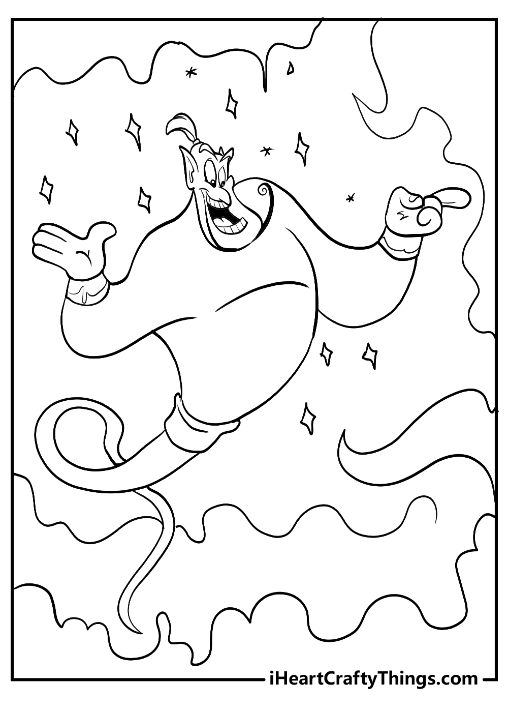 the genie from aladdin coloring sheet