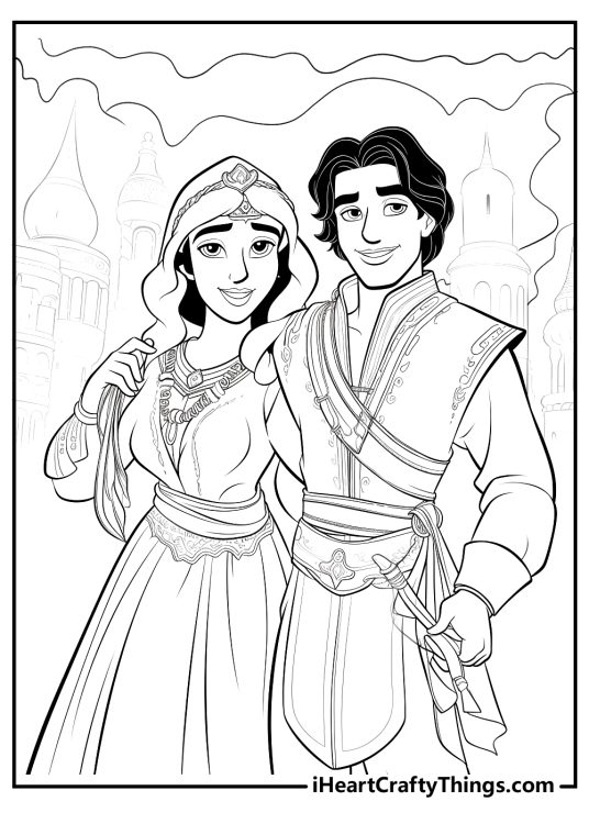 original aladdin coloring printable