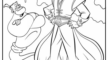 the genie and aladdin coloring pages