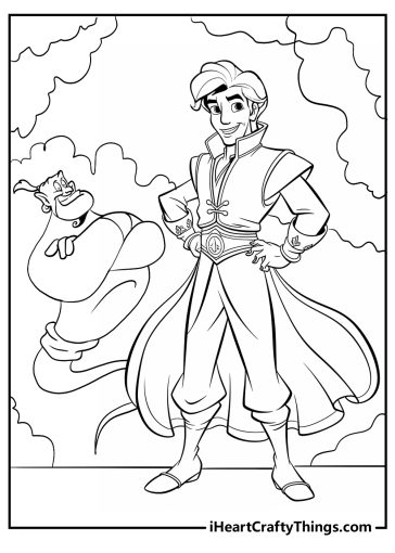 the genie and aladdin coloring pages
