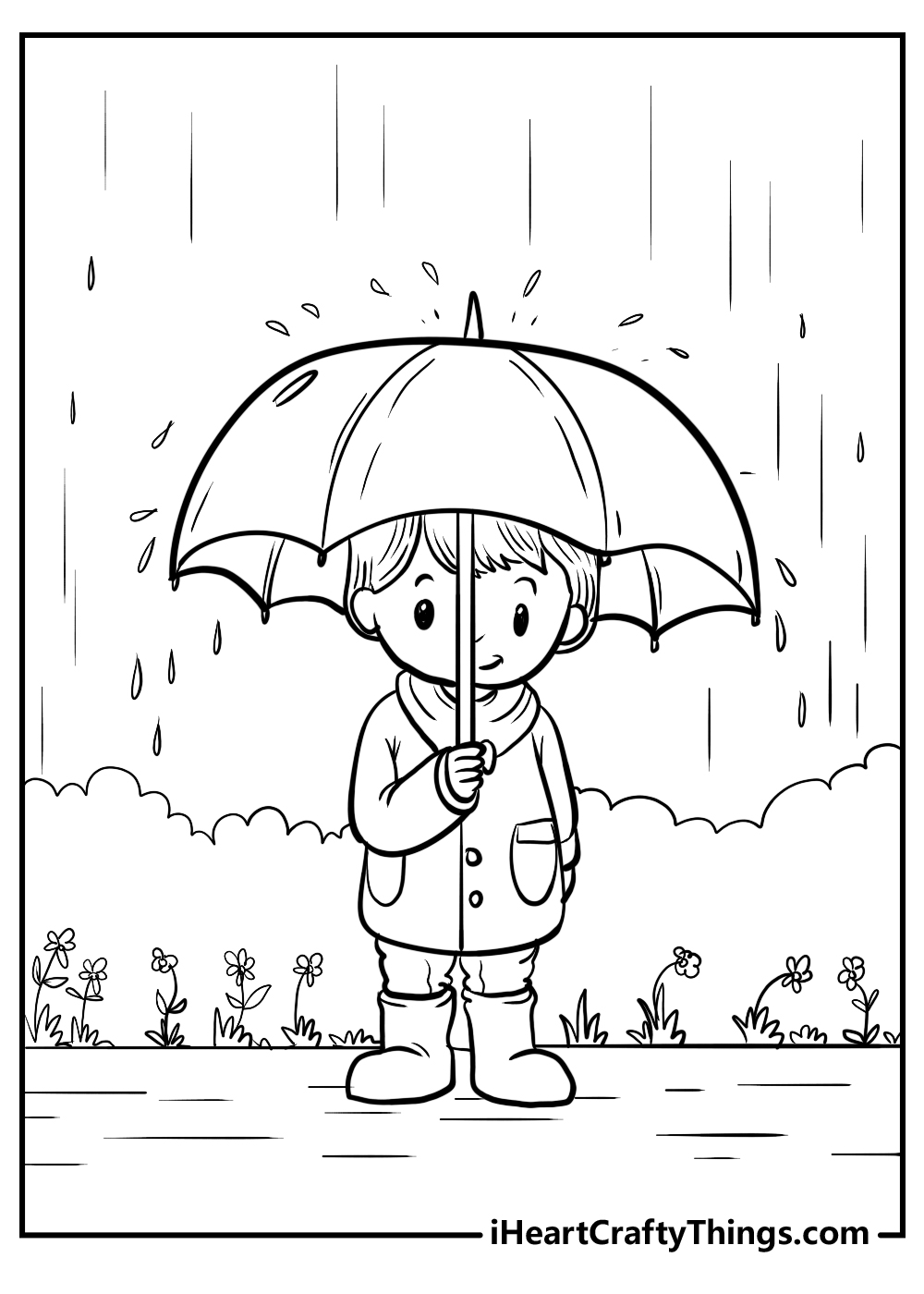 rainy april coloring pages