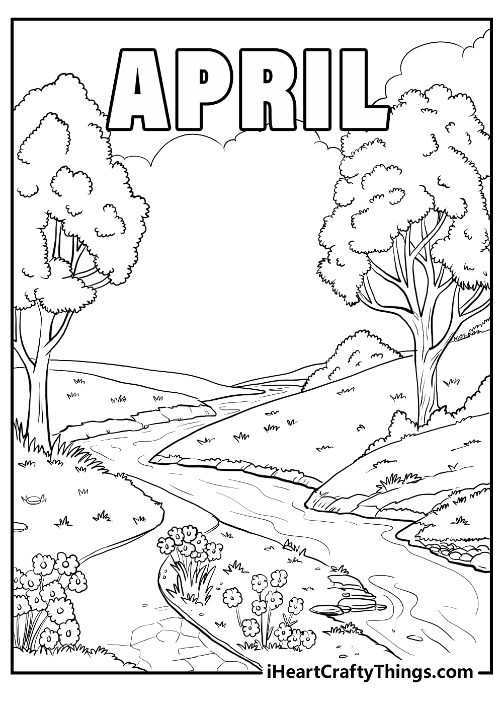 april coloring sheet for kids