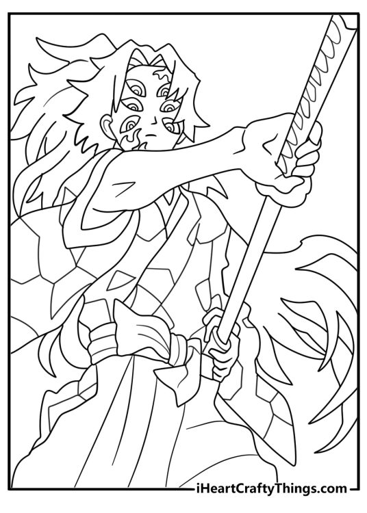 Demon Slayer upper moon demon coloring printable