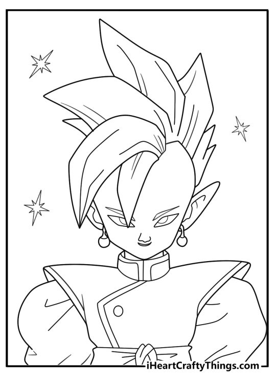 Dragon Ball coloring sheet of Supreme Kai with calm expression