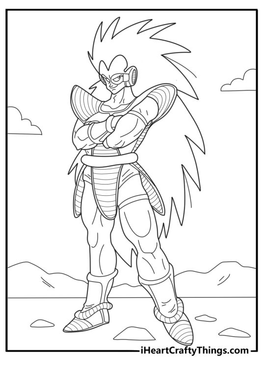 Dragon Ball printable featuring Raditz with long wild hair