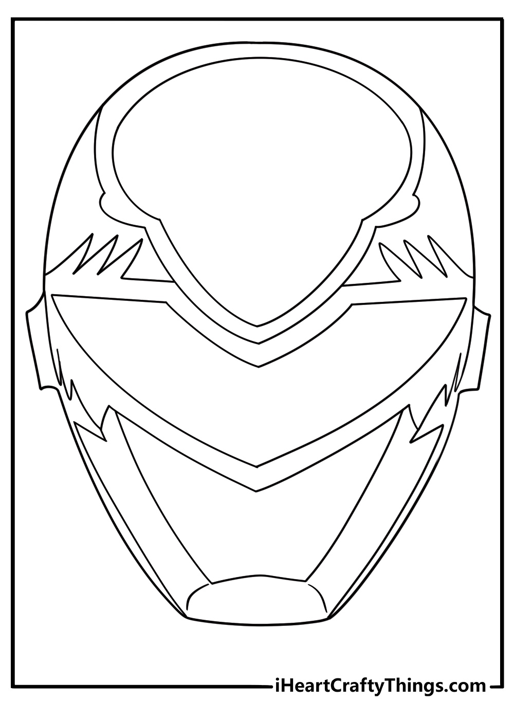 Easy Power Rangers helmet design simple coloring page