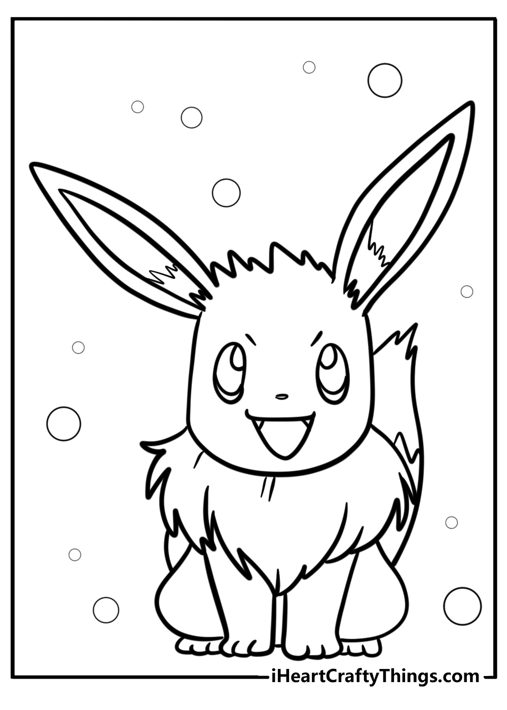 Eevee sitting happily coloring page