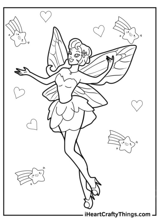 Fairy Coloring Page With Butterfly Wings