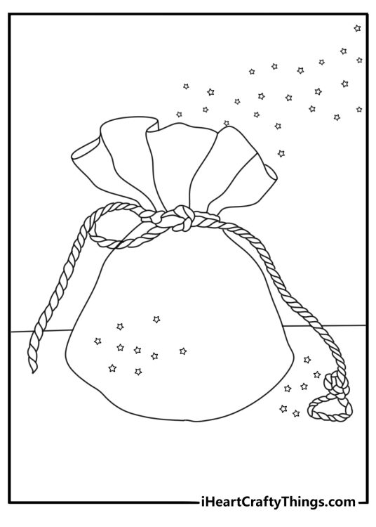 Free Tinker Bell printable featuring a pouch of golden fairy dust