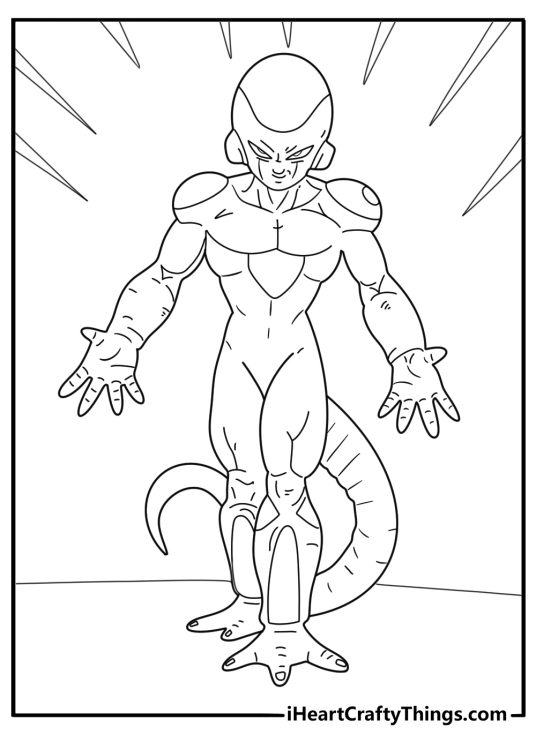 Free printable Dragon Ball sheet featuring Frieza in final form
