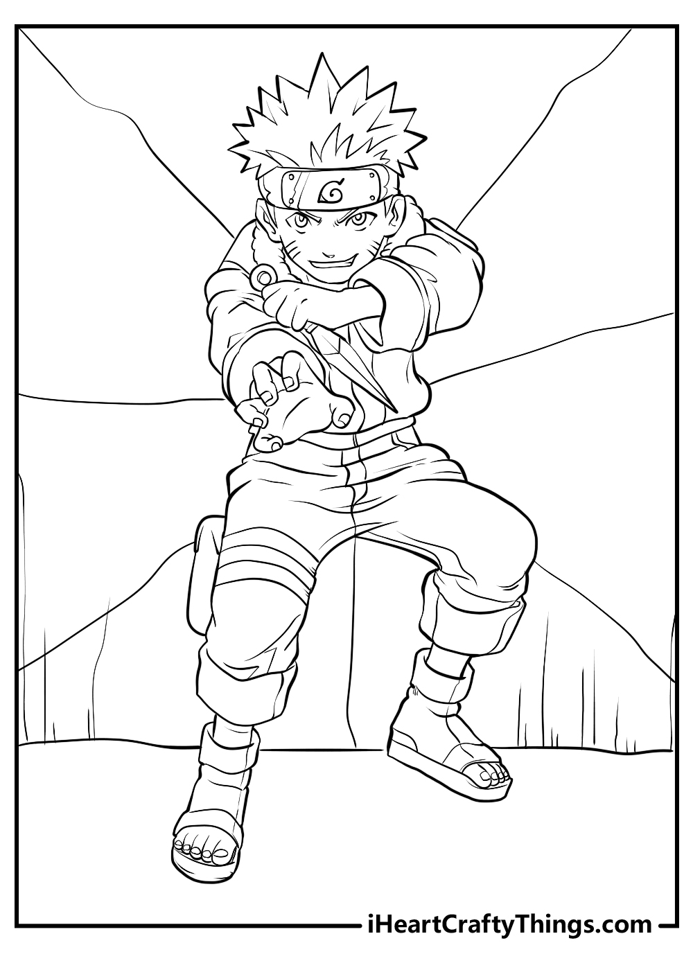 Drawings To Paint & Colour Naruto - Print Design 001