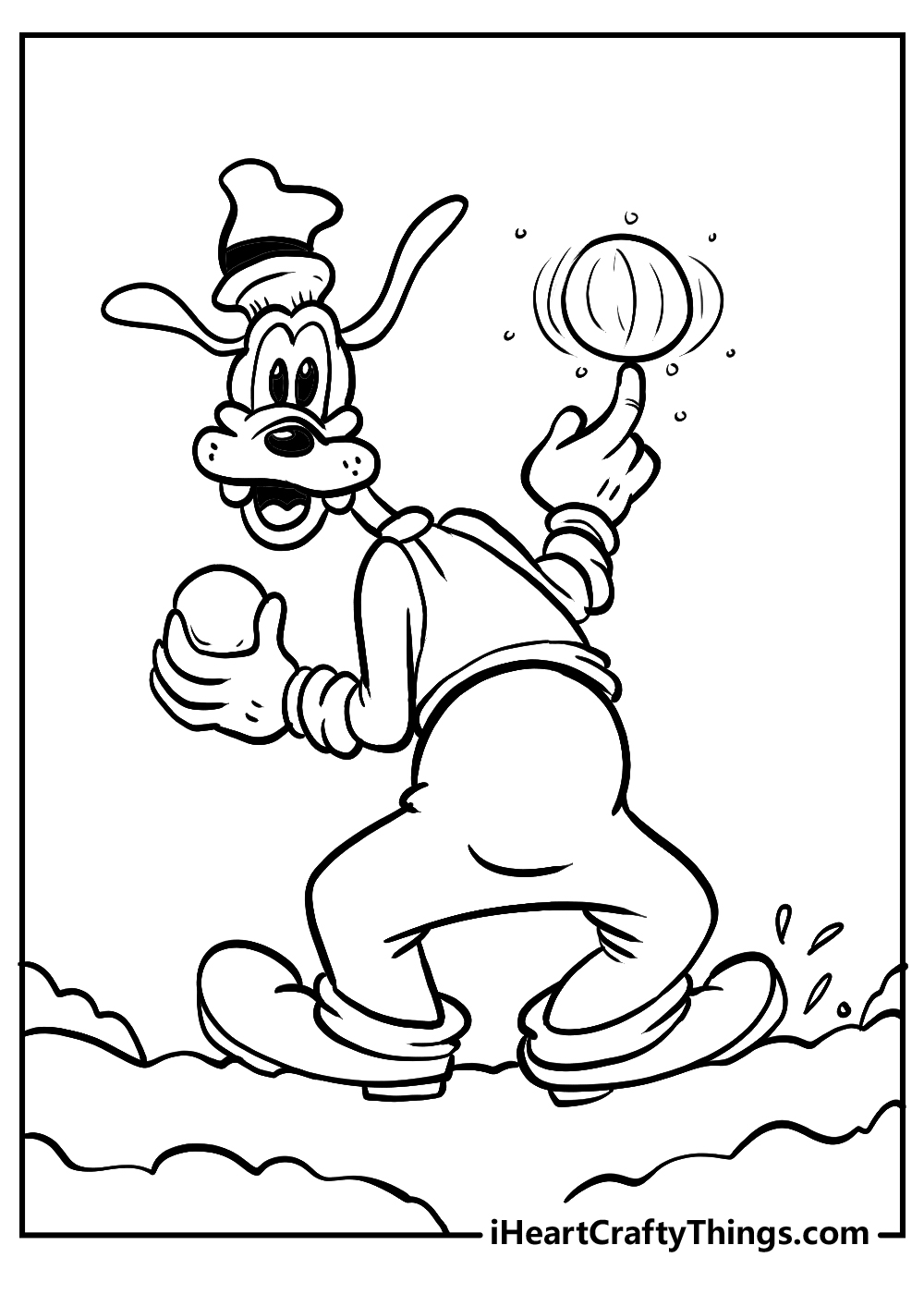 original goofy coloring pages