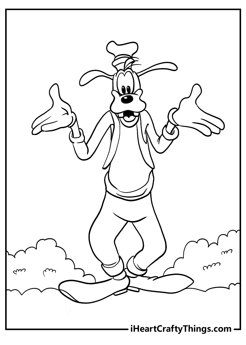 goofy coloring sheet free pdf