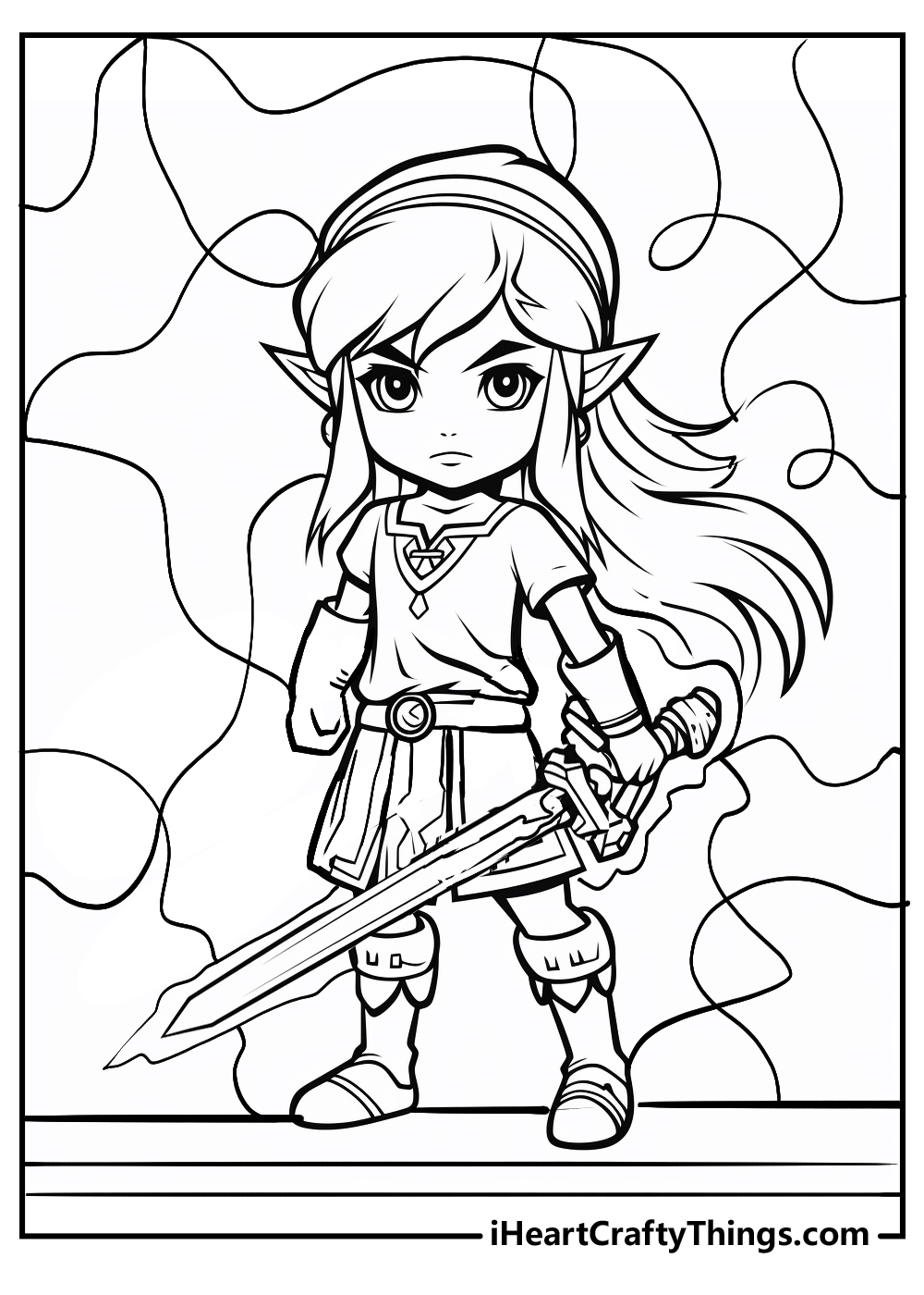 zelda coloring printable for kids