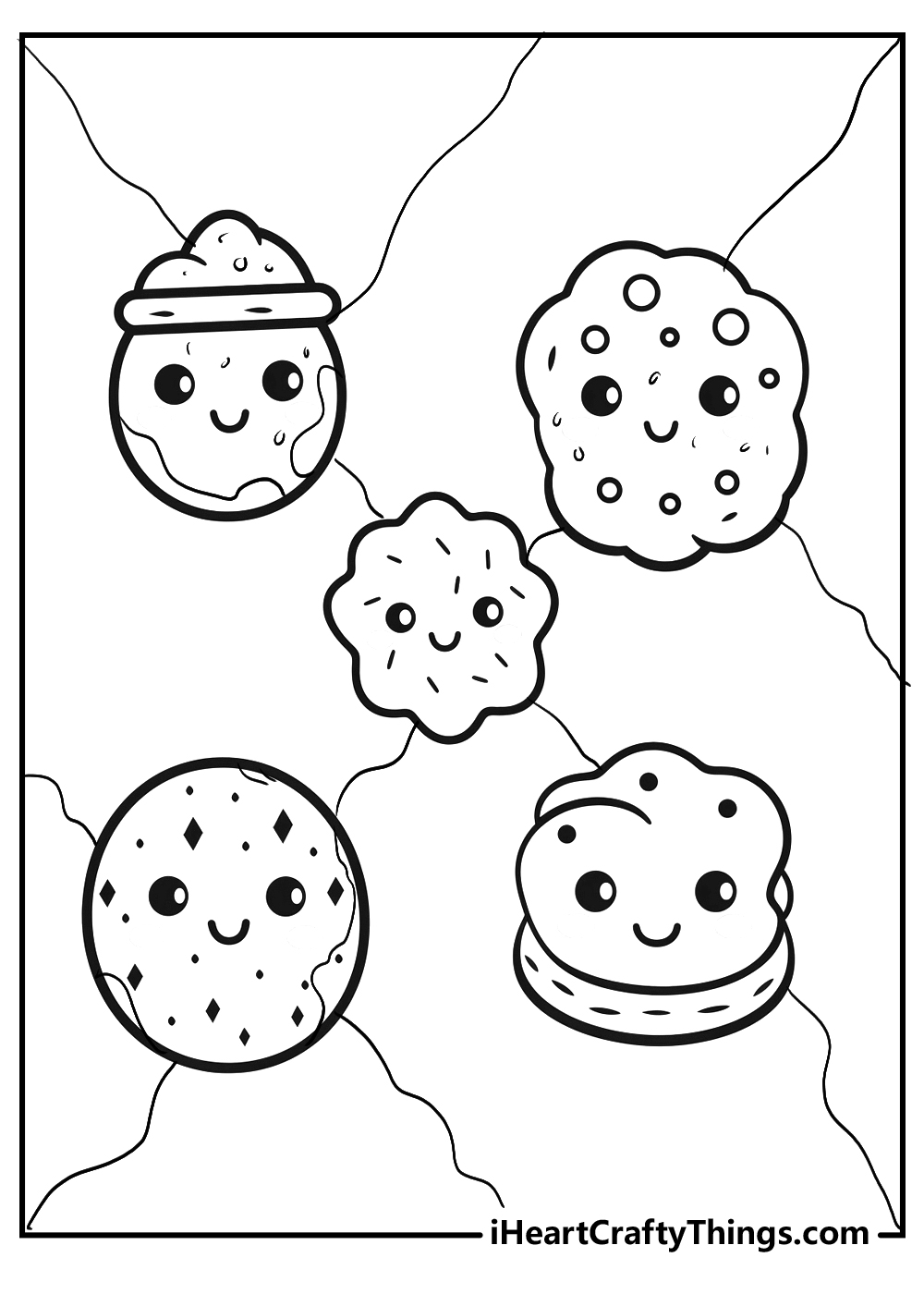 cookies coloring printable for little kids