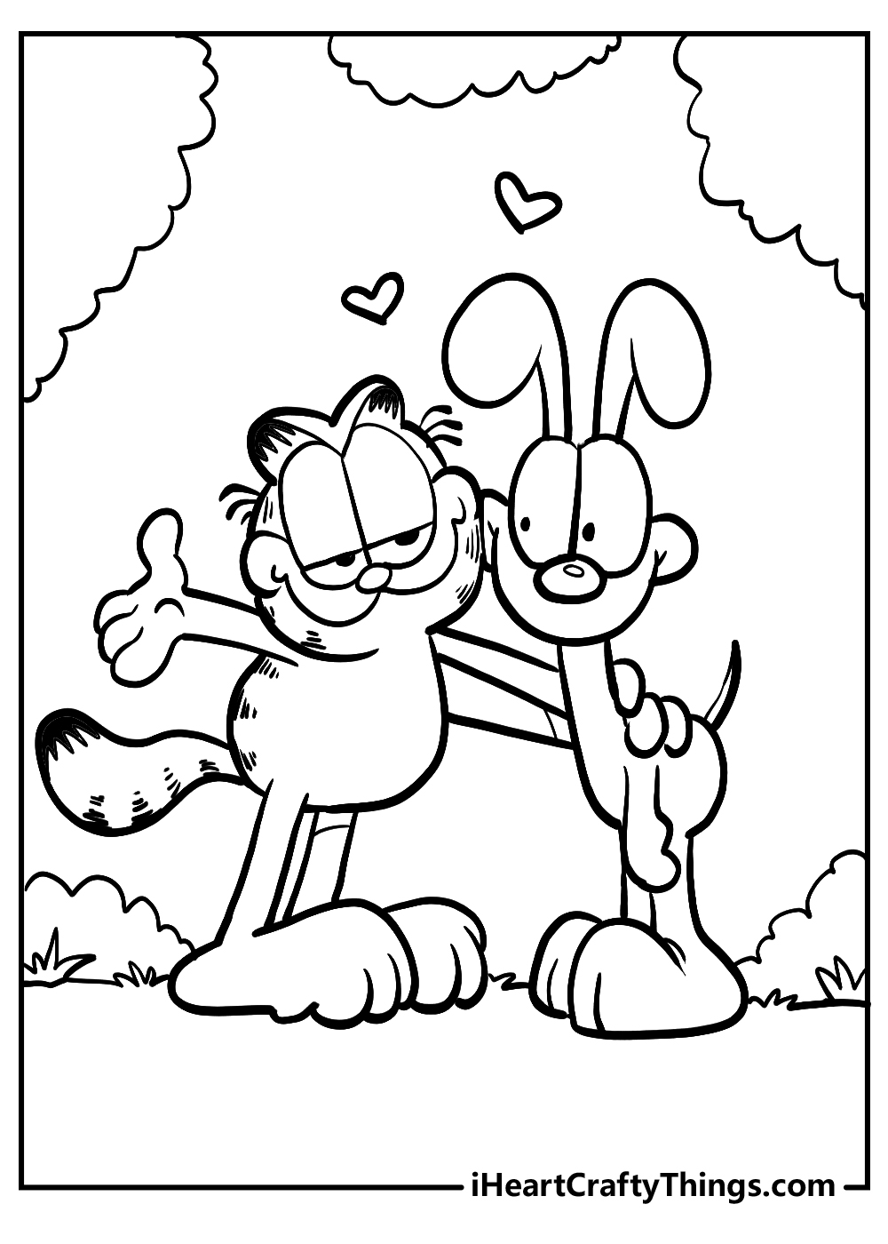 garfield and odie coloring pages