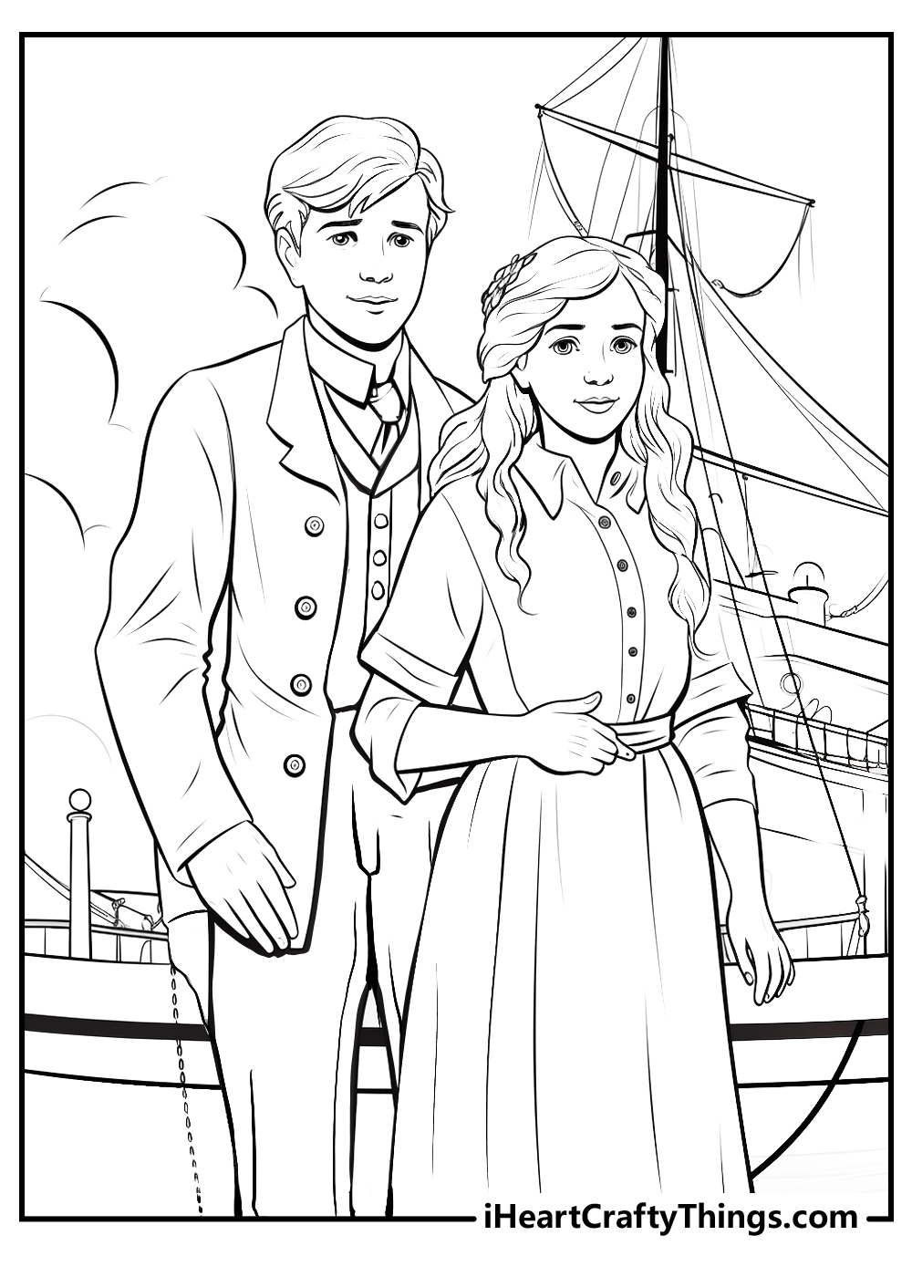 jack and rose titanic coloring pages