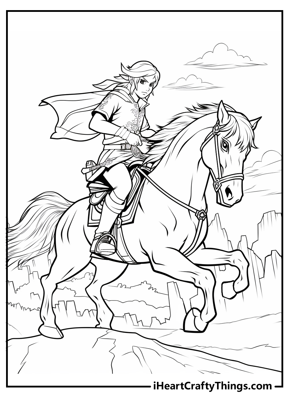 zelda coloring sheet for preschoolers