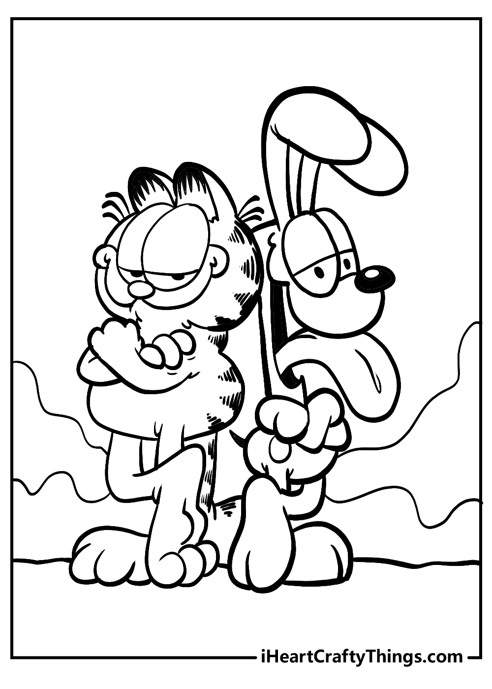 garfield and odie coloring printable