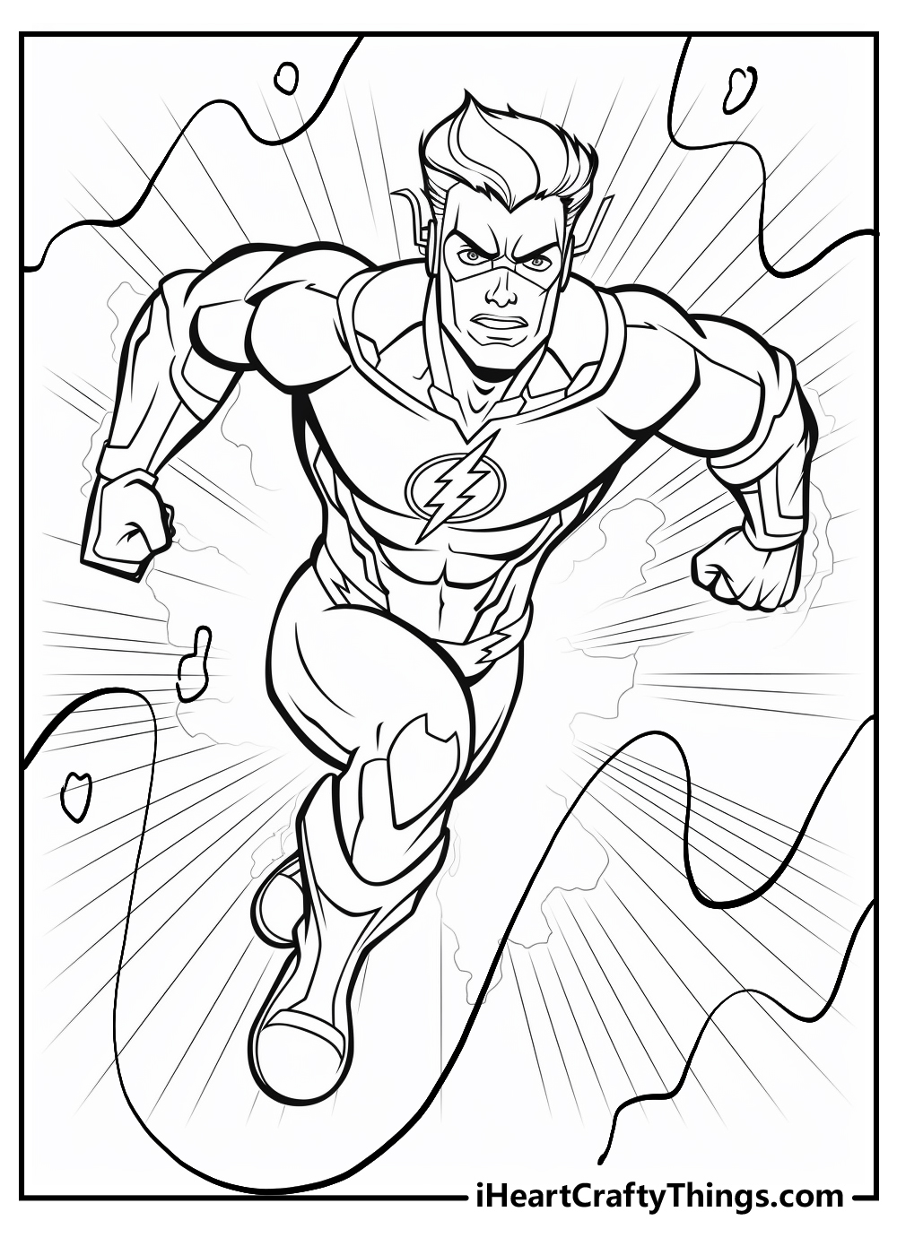 the flash cartoon coloring pages