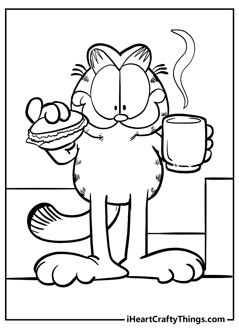 garfield coloring printable for children