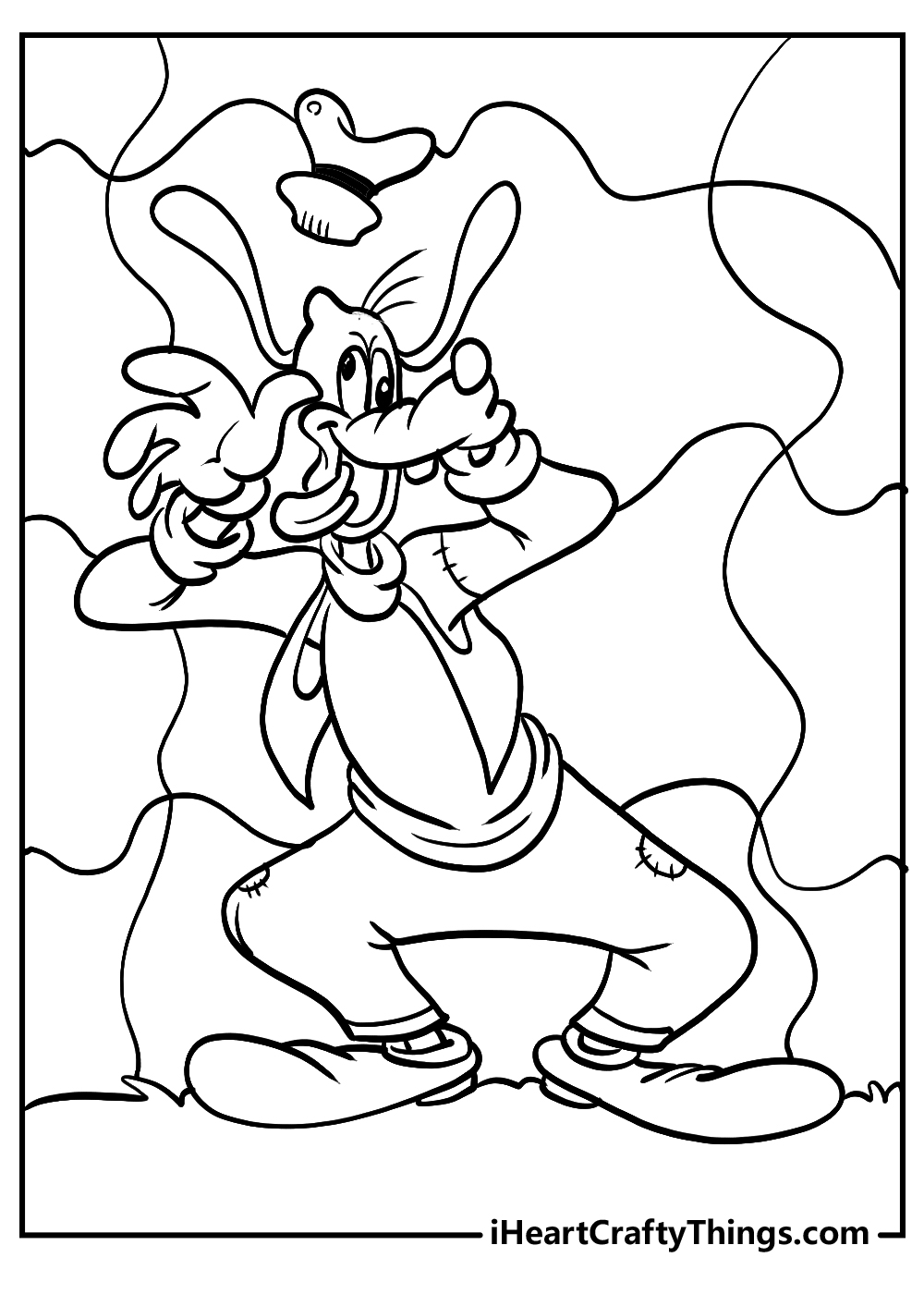 new goofy coloring printable