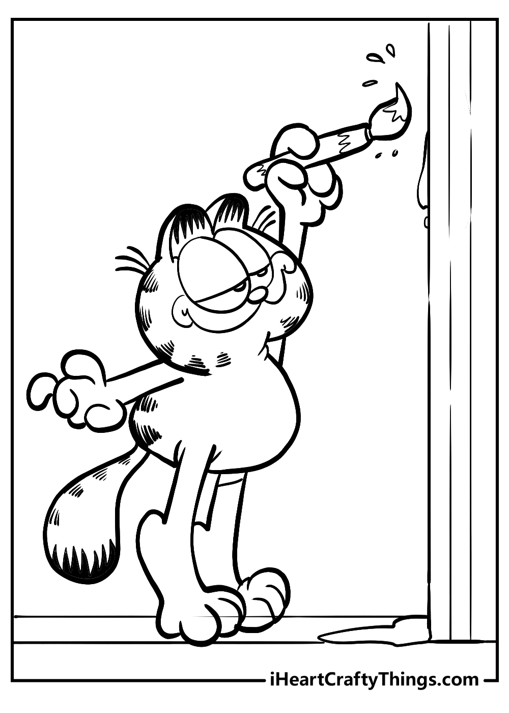 garfield painting coloring printable