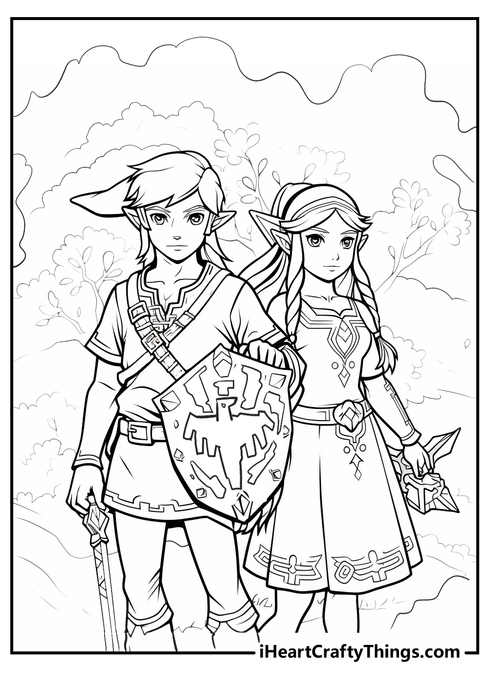 cartoon zelda coloring pages