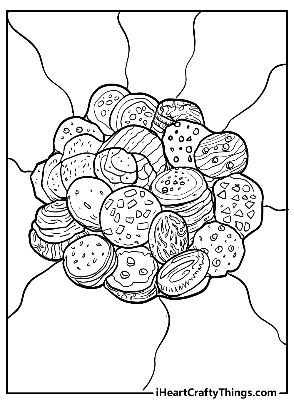 black-and-white cookies coloring pages