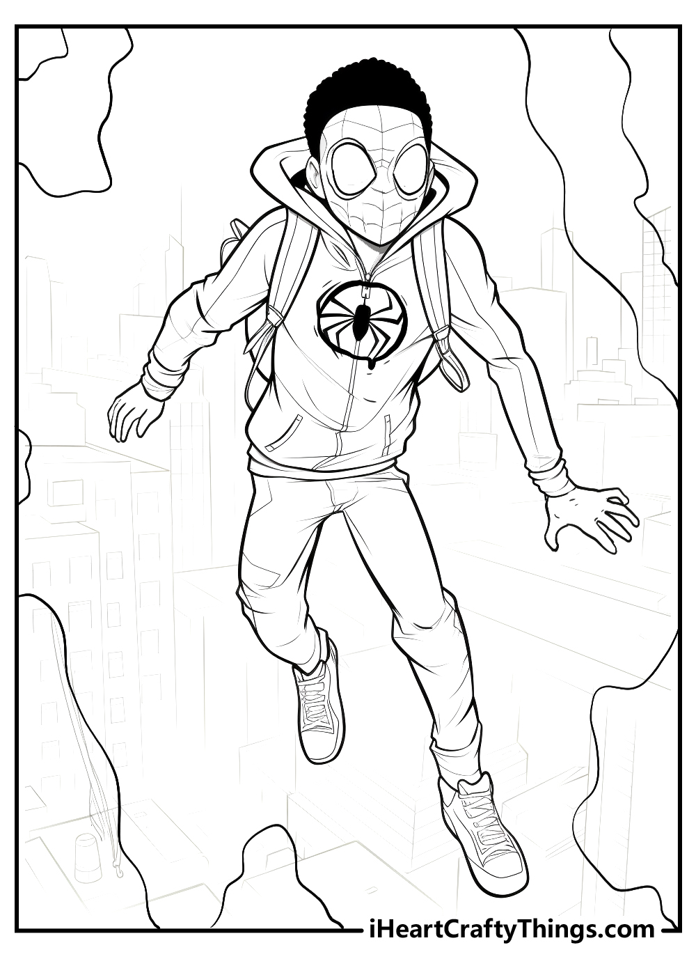 miles morales coloring sheet for children