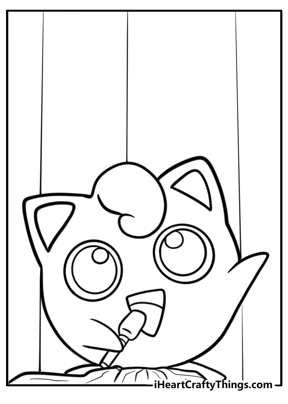 Jigglypuff singing a song fun Pokemon coloring sheet