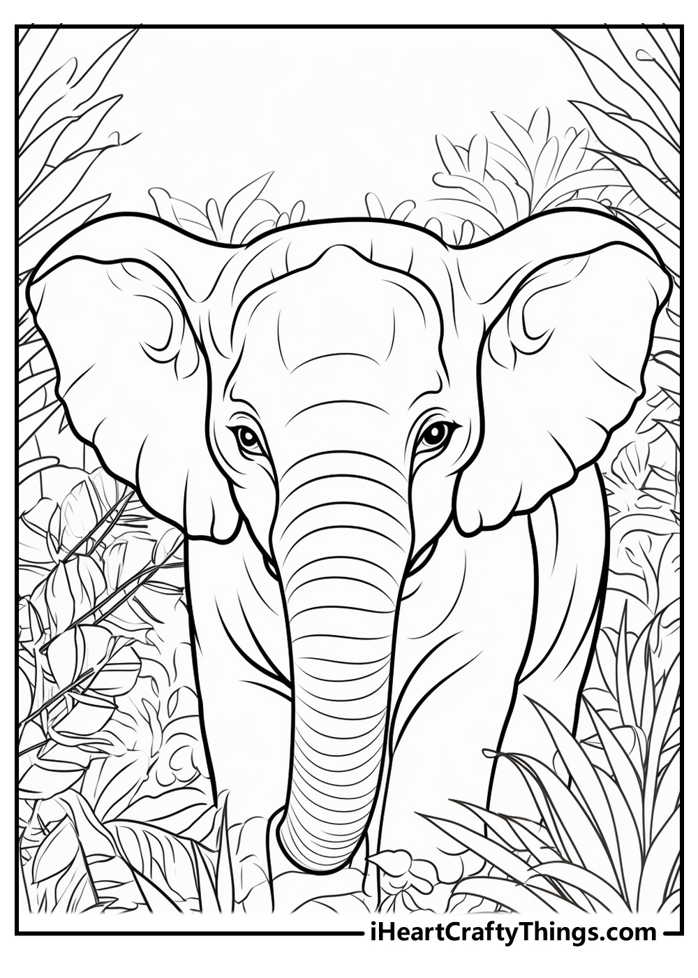 jungle elephant coloring pages