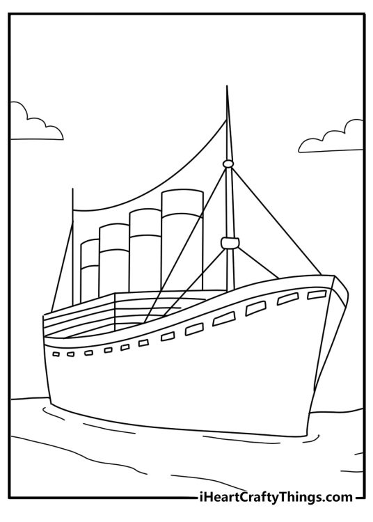 Memorial poster with ship name voyage date and laurel wreath Titanic coloring page download