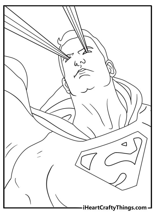 Printable Superman coloring page with heat vision melting chains