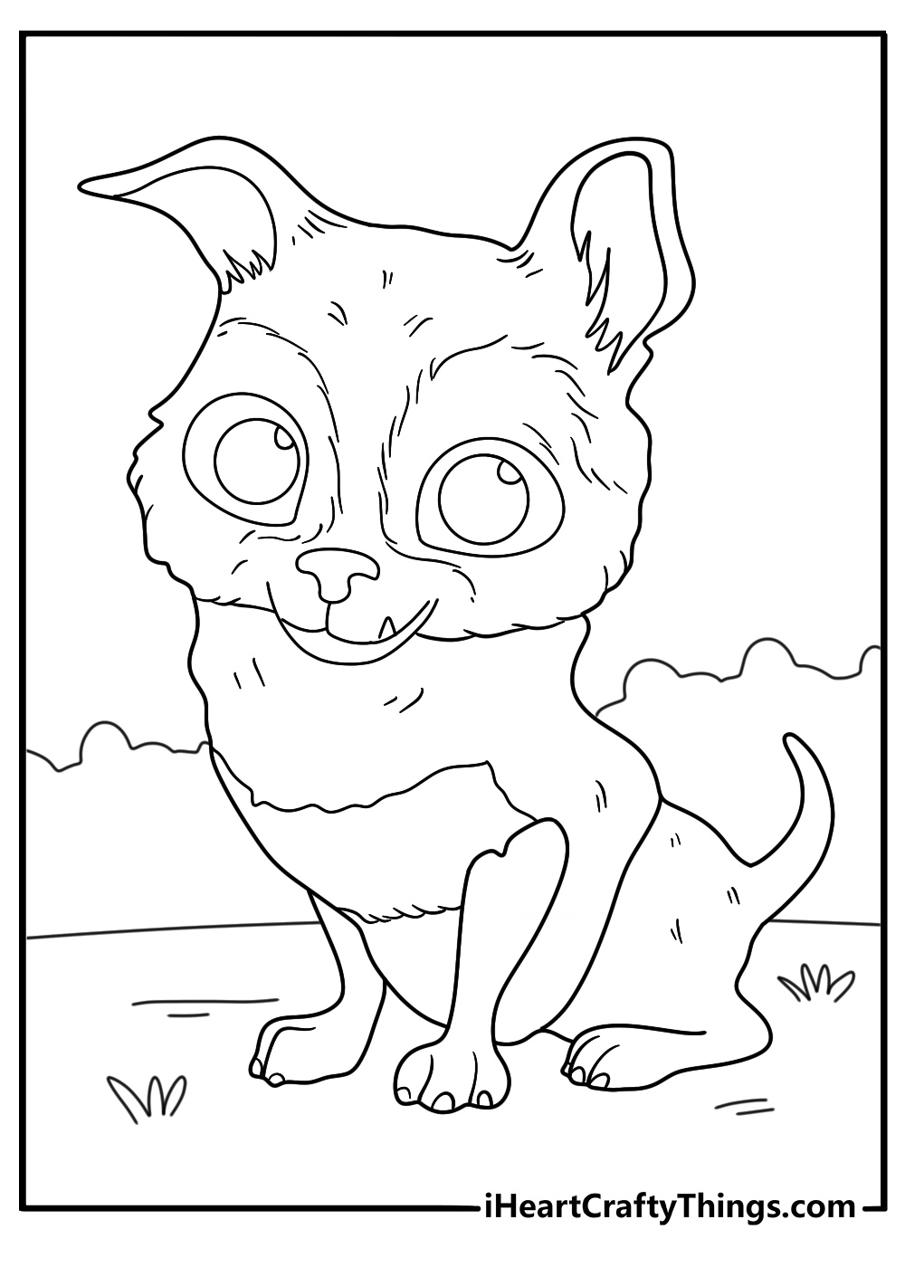 Puss in Boots kawaii coloring page with Perrito cheerful sidekick