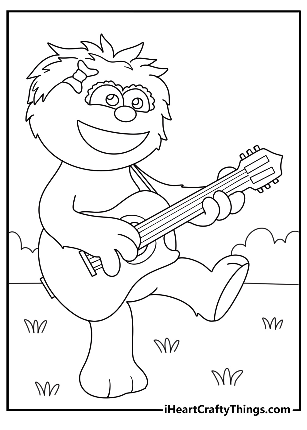 Rosita strums a guitar in this Sesame Street printable