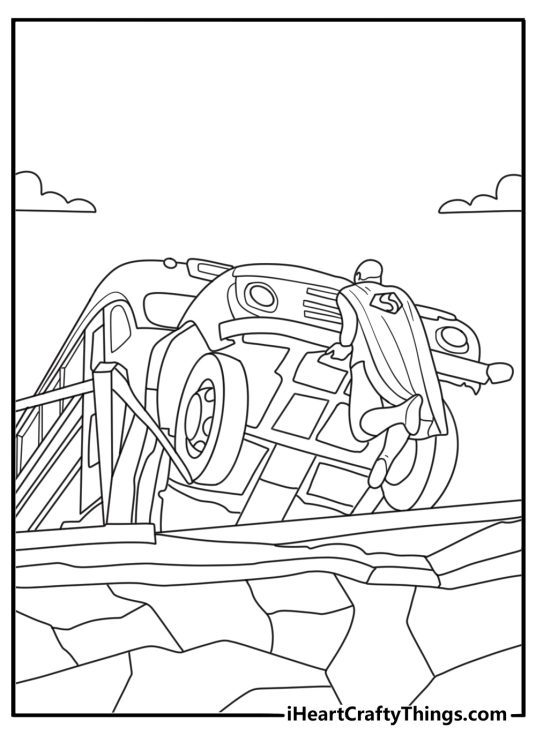 Superman coloring pages coloring page with the hero saving a bus from a bridge