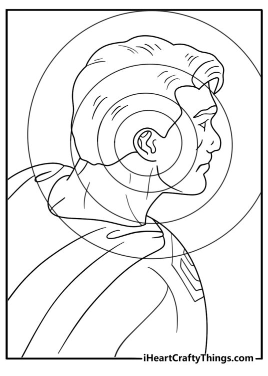 Superman coloring sheet with the hero hearing danger from far away