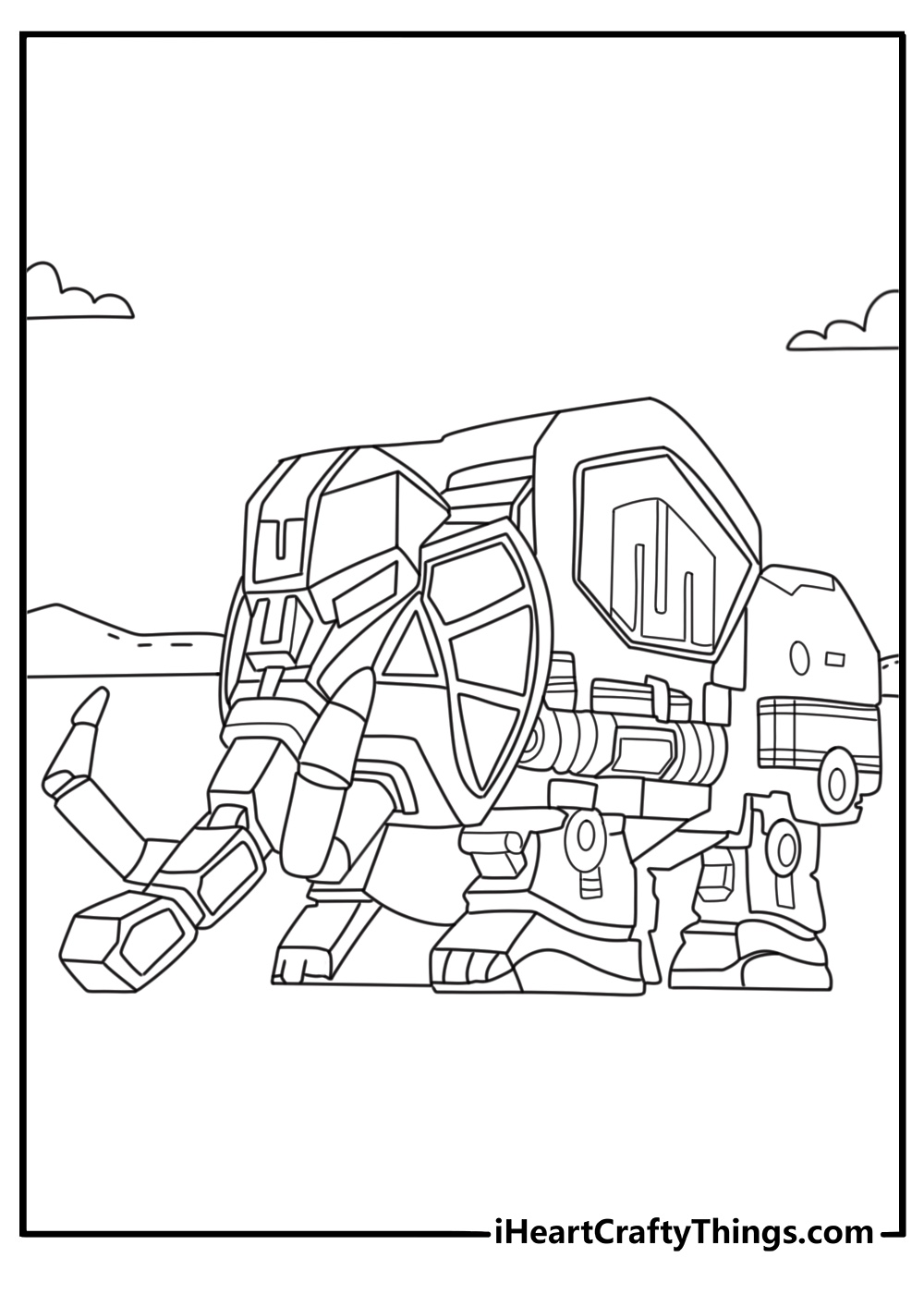 The Black Ranger pilots the Mastodon Zord in this detailed coloring sheet